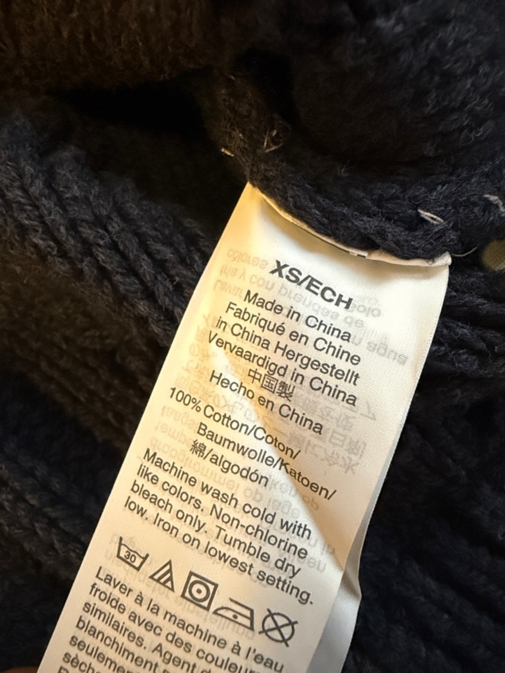 Madewell Women’s Augustus Cableknit V-Neck Navy Sweater Size X-Small - Picture 9 of 10
